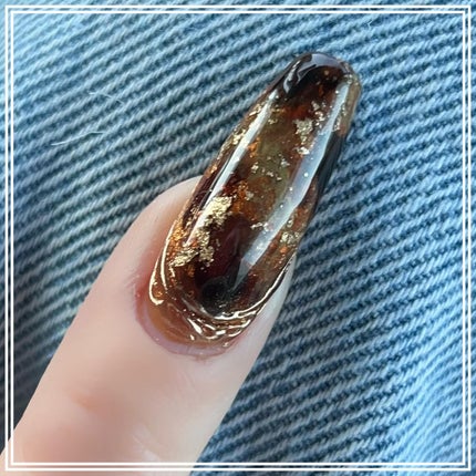 yuma🧸フォロバ◎ on LIPS 「秋といえばべっ甲💅❤️べっ甲×ゴールド相性良すぎて大好き🫶#セ..」(1枚目)