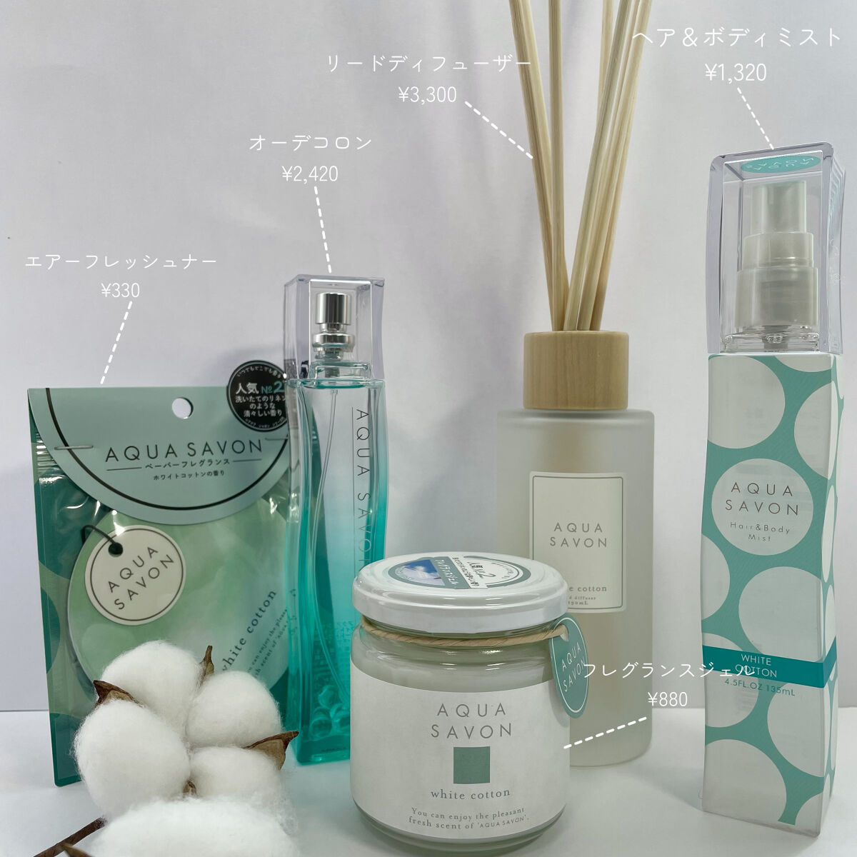 ヘアー＆ボディミスト ホワイトコットンの香り/アクアシャボン/香水(レディース)を使ったクチコミ（2枚目）