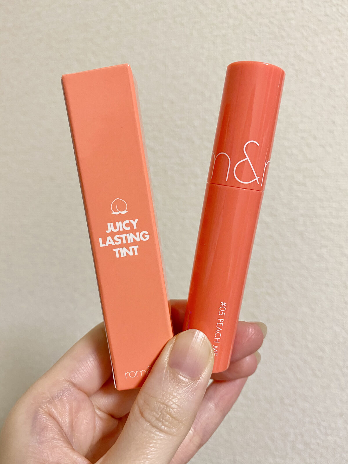 ジューシーラスティングティント 05 ピーチミー(PEACH ME)/rom&nd/リップティントを使ったクチコミ（1枚目）