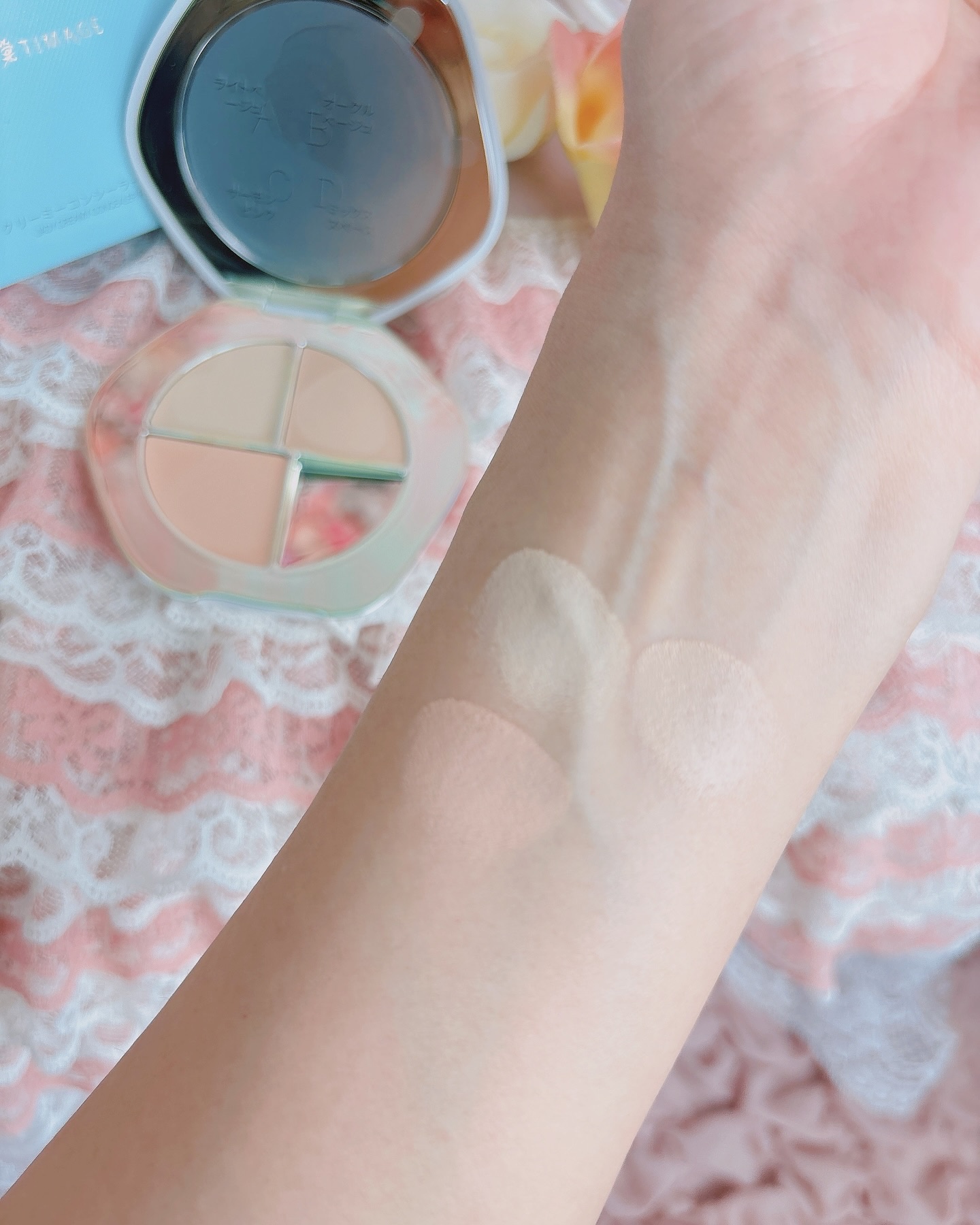 TIMAGE  クリーミーコンシーラーパレット/TIMAGE/パレットコンシーラーを使ったクチコミ（2枚目）