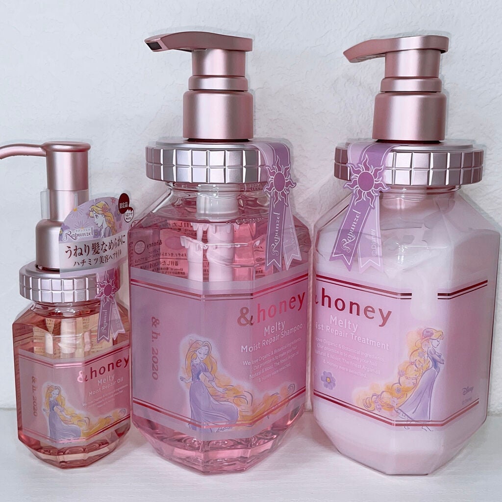 メルティ モイストリペア シャンプー&ヘアトリートメント 限定ペアセット ラプンツェル/&honey/シャンプー・コンディショナーを使ったクチコミ(2枚目)