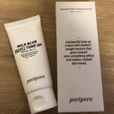 初めてプレゼント企画に当選しました(^^)
ありがとうございます💛
こちらの商品は、PERIPERAのミルクブラートーンアップクリームです。
02. ベルベット
化粧下地でSPF50＋,PA++++ で
