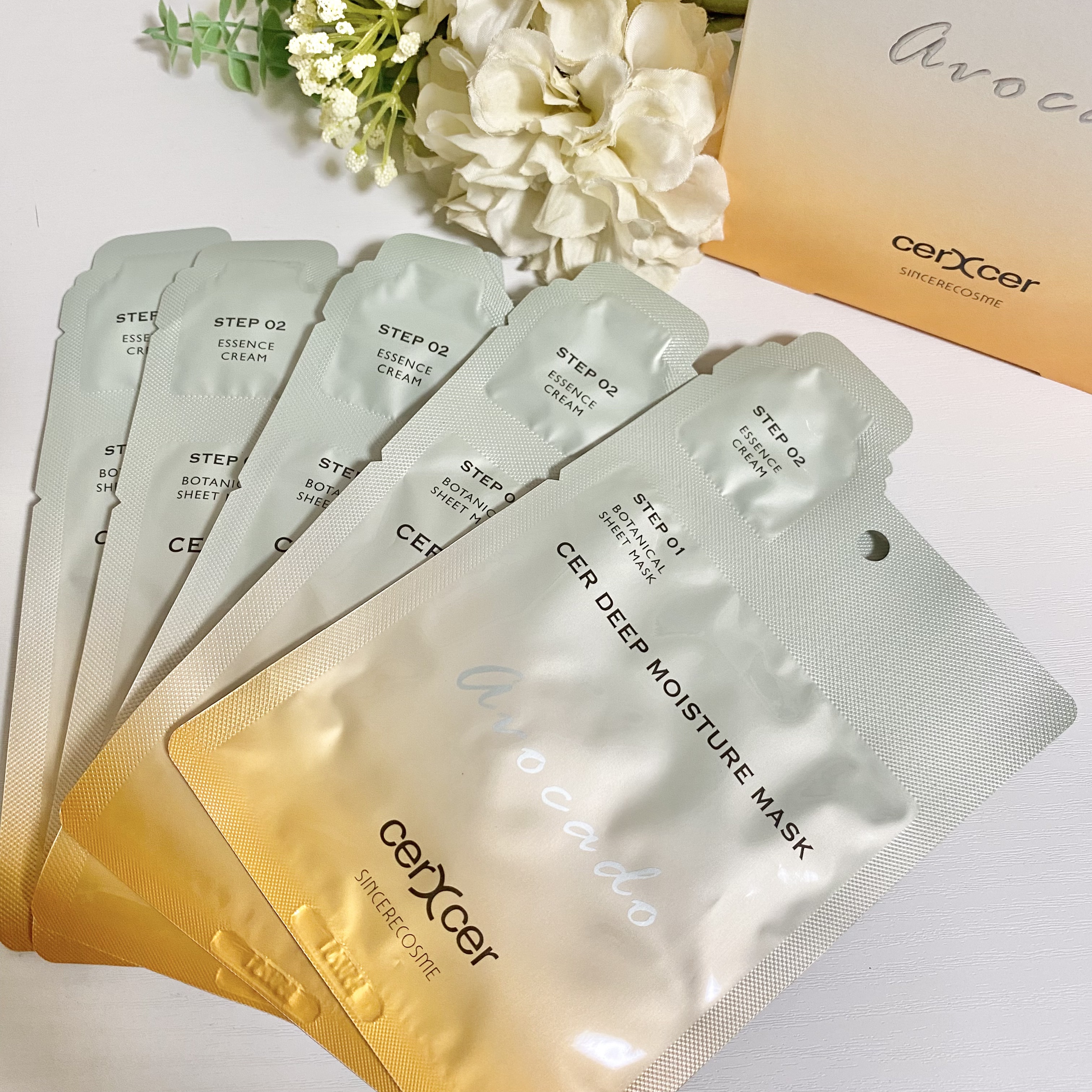 ディープモイスチャー マスク　(ケアクリーム付き)/cerXcer/シートマスク・パックを使ったクチコミ（1枚目）