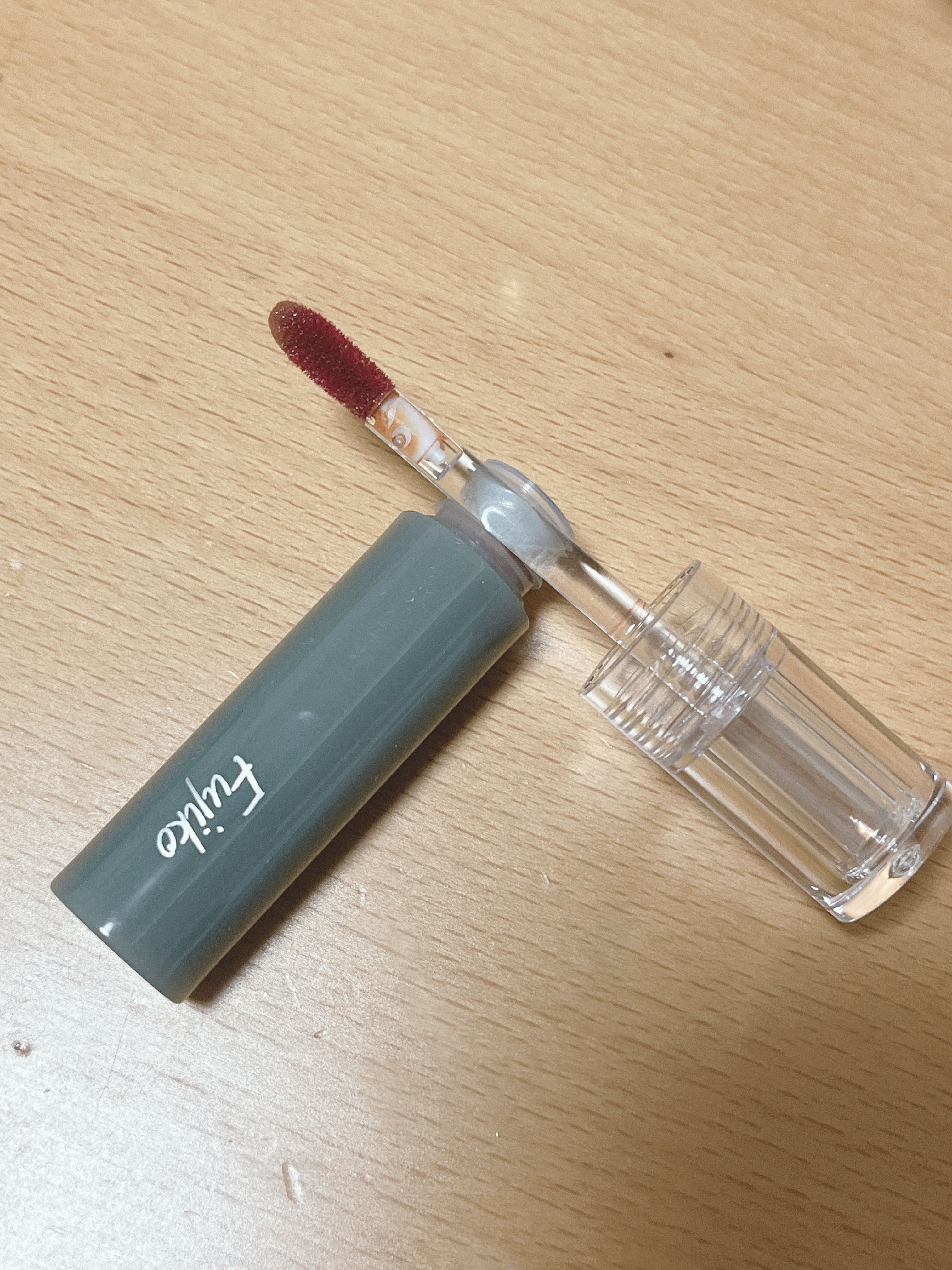 ニュアンスラップティント 102 花車(ガーベラ)ベージュ(限定カラー)/Fujiko/リップティントを使ったクチコミ（2枚目）