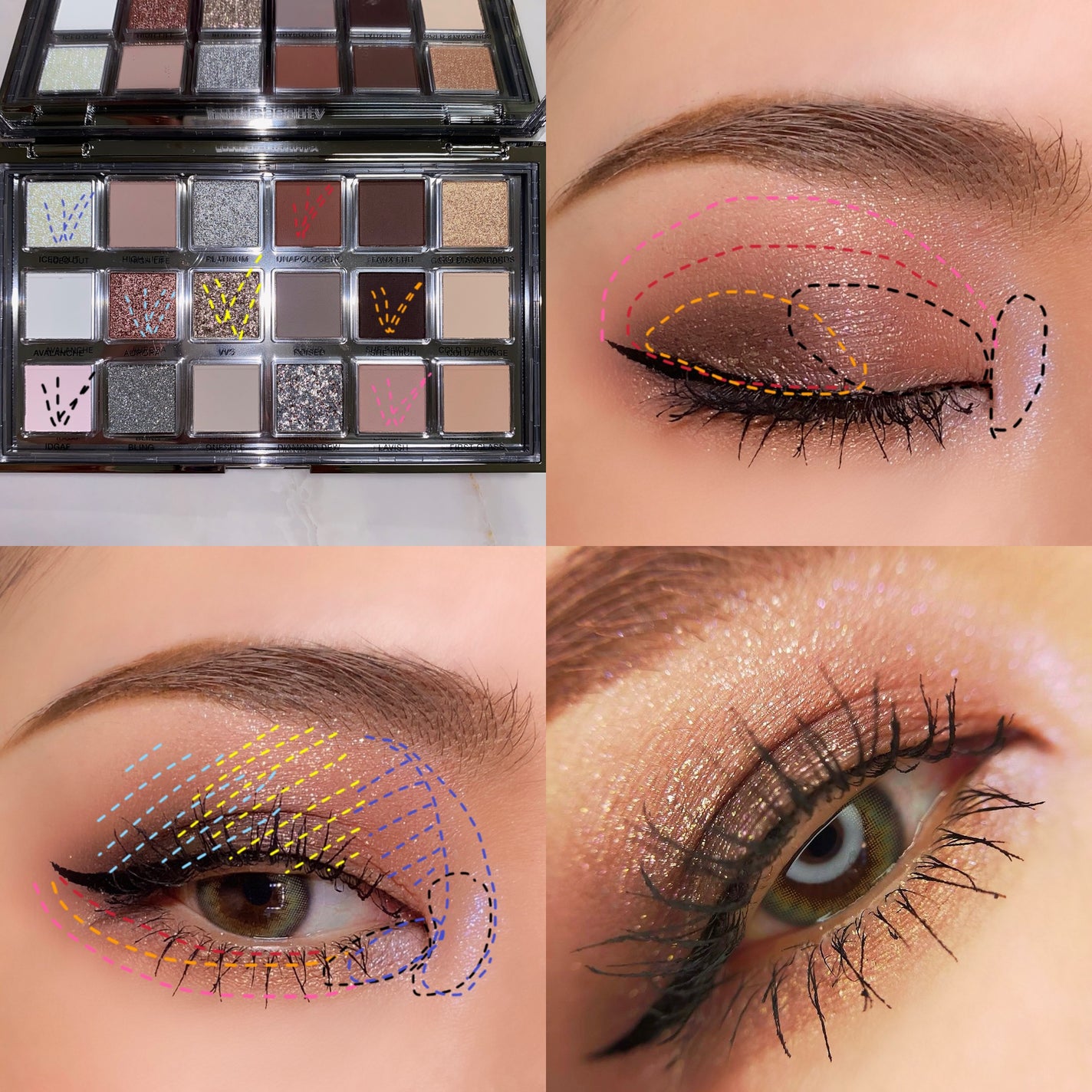 【訳あり】Huda Beauty ICY NUDE アイシャドウパレット 試してみた】ICY NUDE eyeshadow palette Huda Beautyの人気色