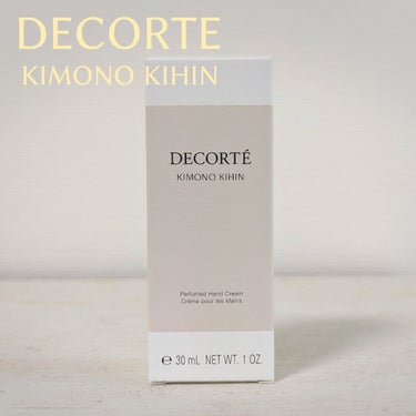 DECORTÉ　キモノ キヒン パフュームド ハンドクリーム

【商品の特徴】
うるおいに満ちた、ふっくらやわらかな手肌にみちびく、パフュームド ハンドクリーム。
4種のローズの恵み“Rose Quar