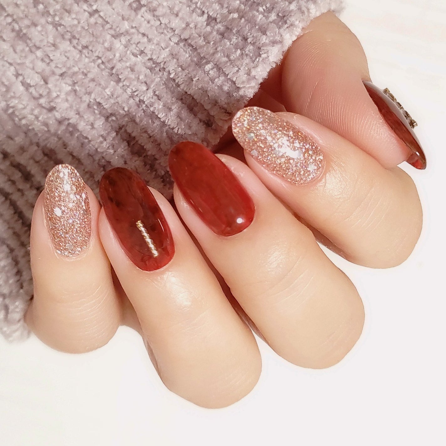 セミキュアジェルネイル(ハンド)/ohora/ネイルシールを使ったクチコミ(3枚目)