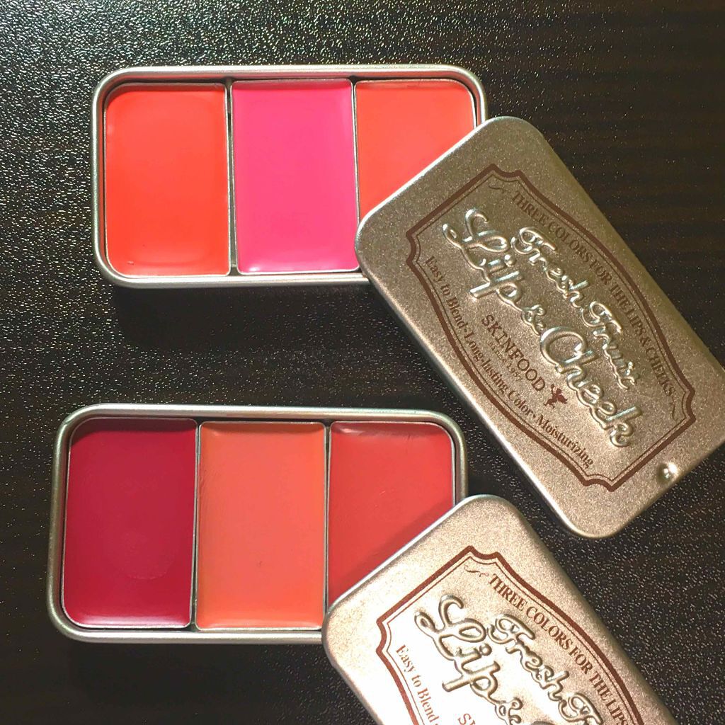 フレッシュフルーツ リップ&チーク トリオ/SKINFOOD/ジェル・クリームチークを使ったクチコミ(1枚目)