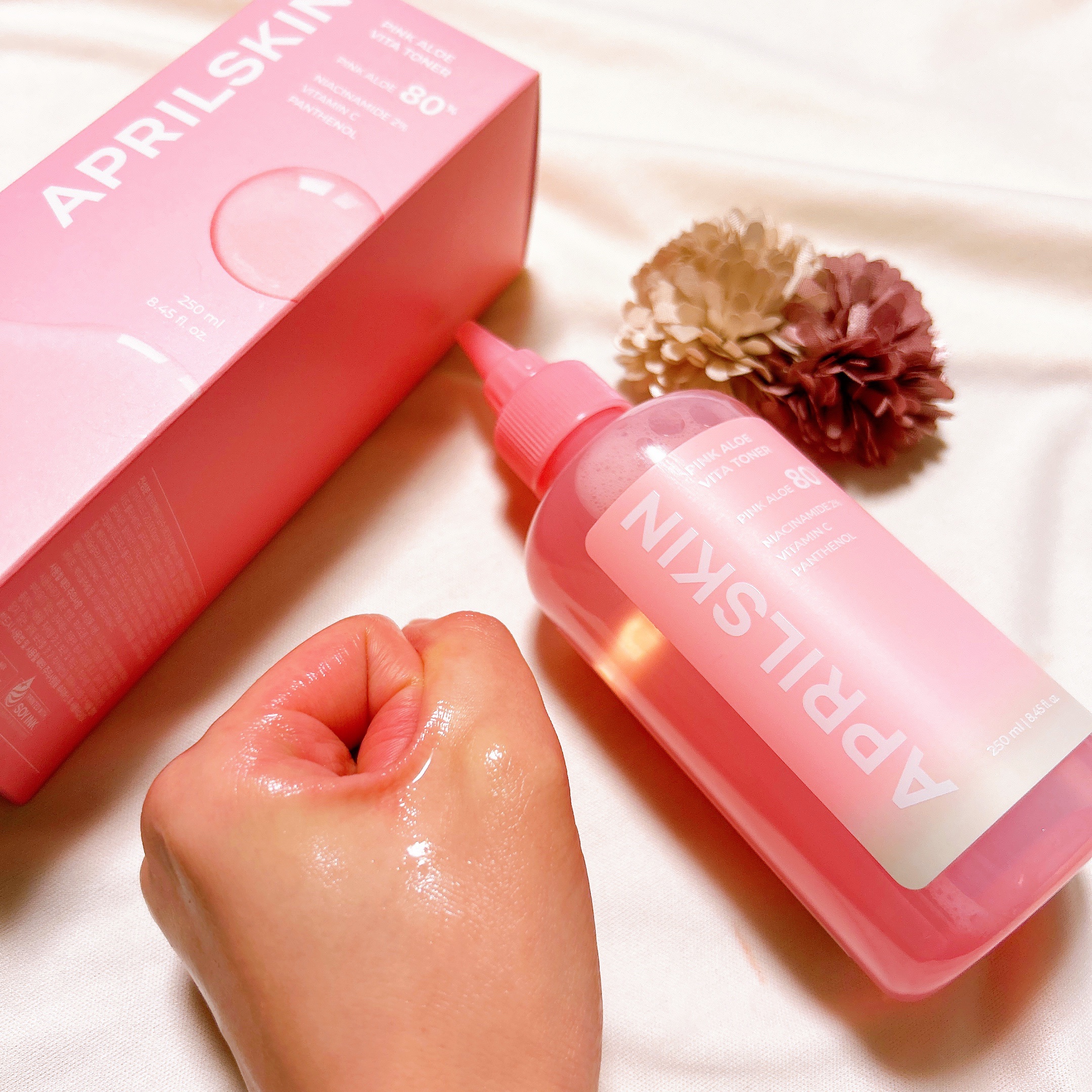 ピンクアロエビタトナー/APRILSKIN/化粧水を使ったクチコミ（3枚目）