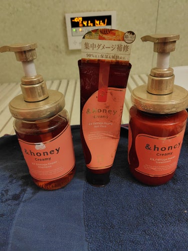 &honey  Creamy EXダメージリペアヘアパック1.5/&honey/洗い流すヘアトリートメントを使ったクチコミ（1枚目）