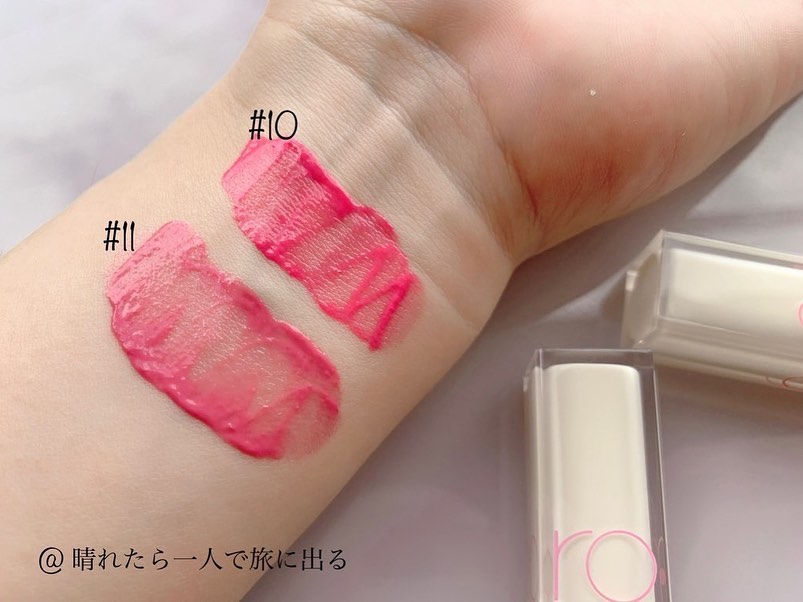 デュイフルウォーターティント<ミルクグロッサリー> 10 MURMUR PINK/rom&nd/リップティントを使ったクチコミ（3枚目）