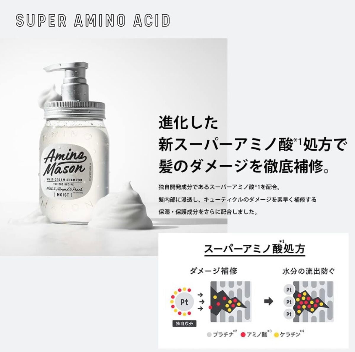 アミノメイソン ディープモイスト ホイップクリーム シャンプー/ミルククリーム ヘアトリートメント/アミノメイソン/市販シャンプーを使ったクチコミ(2枚目)