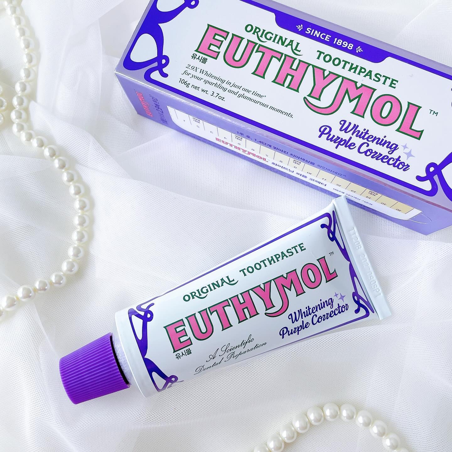 ホワイトパープル歯みがき ピーチフローラルミントの香り/EUTHYMOL/歯磨き粉を使ったクチコミ（1枚目）