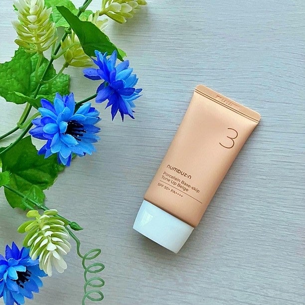 3番 ノーファンデ陶器肌トーンアップクリーム/numbuzin/化粧下地を使ったクチコミ(2枚目)