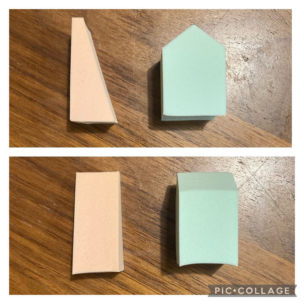 メイクアップスポンジ(バリューパック ウェッジ型 30個)/DAISO/パフ・スポンジを使ったクチコミ（3枚目）