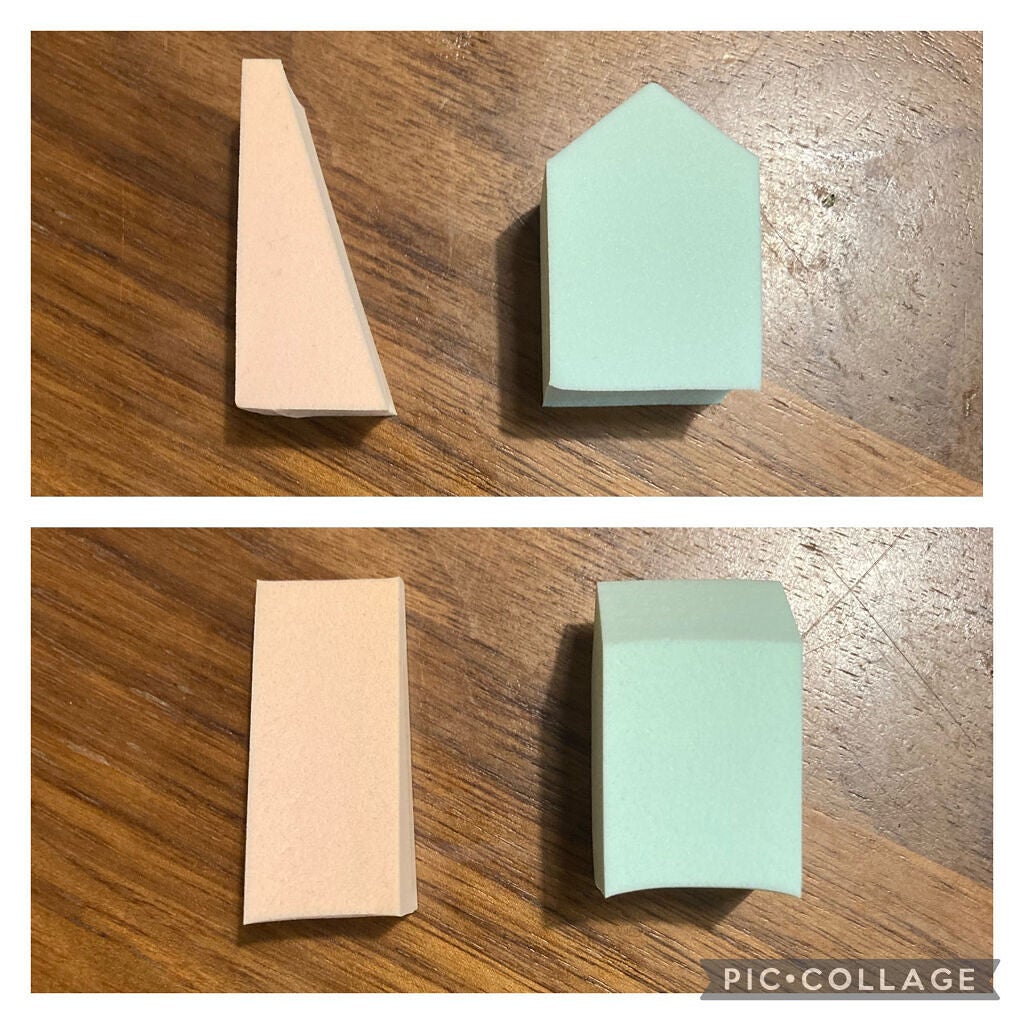 メイクアップスポンジ(バリューパック ウェッジ型 30個)/DAISO/パフ・スポンジを使ったクチコミ(3枚目)