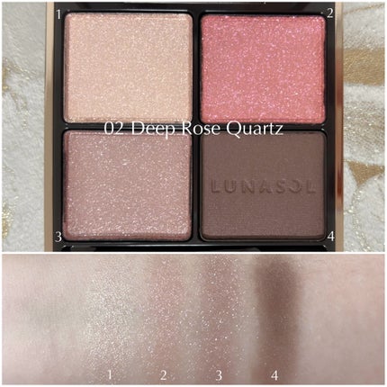 アイカラーレーション 02 Deep Rose Quartz/LUNASOL/アイシャドウパレットを使ったクチコミ(2枚目)