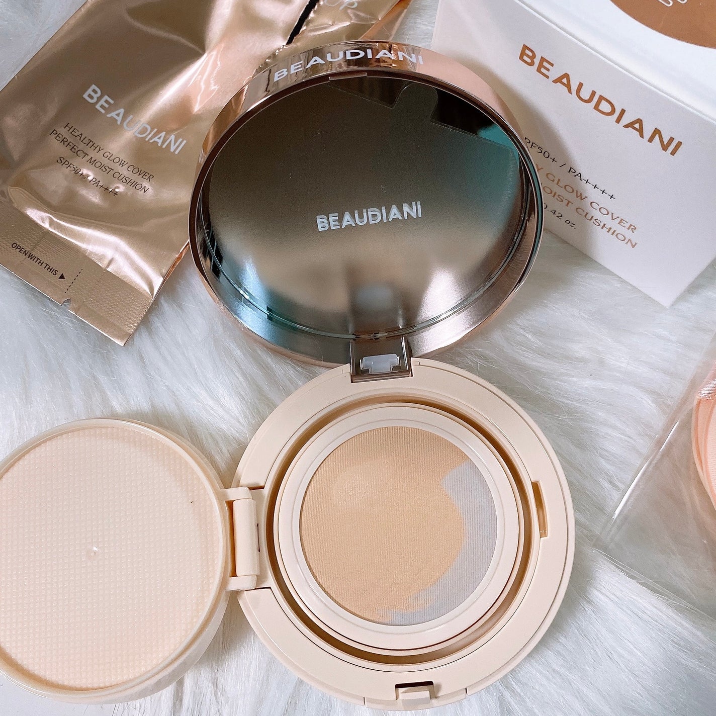 メッシュタイトアップクッション/BEAUDIANI/クッションファンデーションを使ったクチコミ(4枚目)