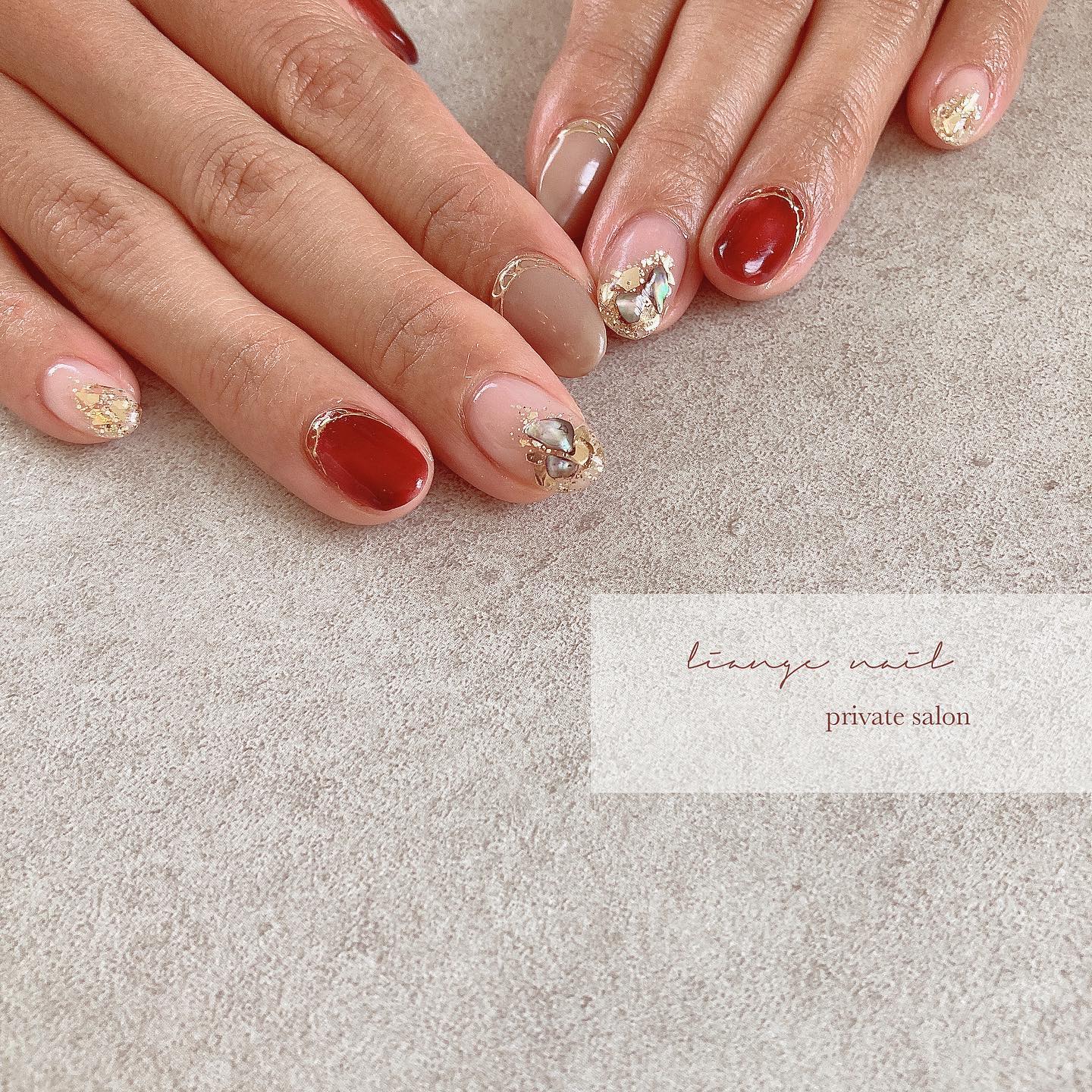 #リアンジェネイル,#柏ネイル,#ネイル,#ニュアンスネイル,#大人ニュアンスネイル,#秋ネイル,#冬ネイル,#シェルネイル,#ミラーネイルのネイルデザイン