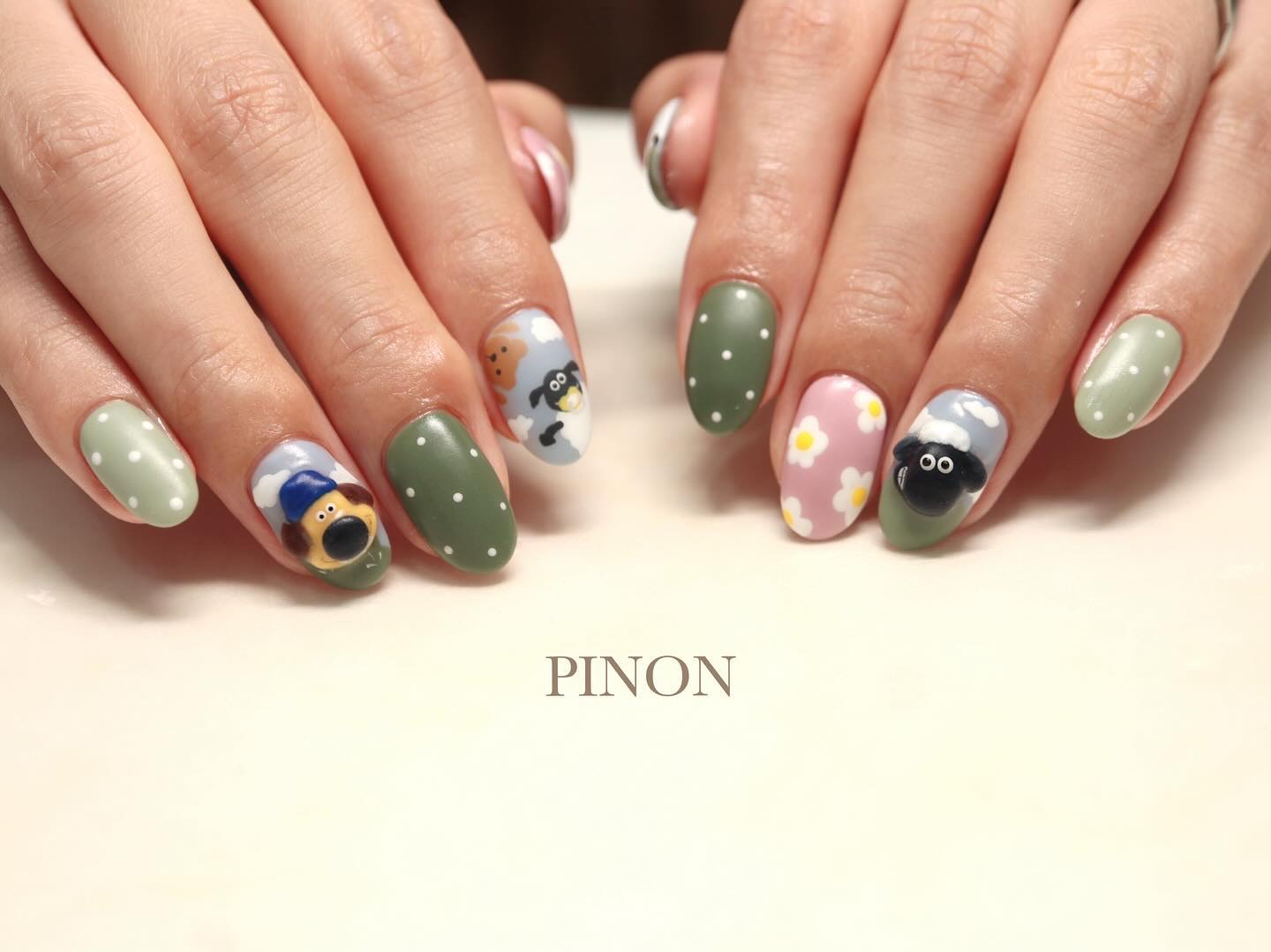 #マットネイル,#キャラネイルのネイルデザイン