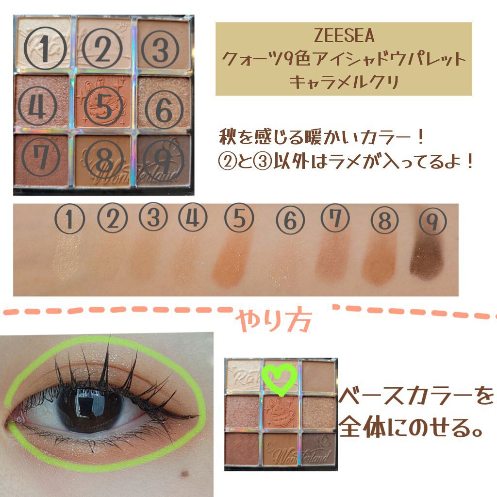 クォーツ 9色アイシャドウパレット(ドリームランドアイシャドウ)/ZEESEA/アイシャドウパレットを使ったクチコミ（2枚目）