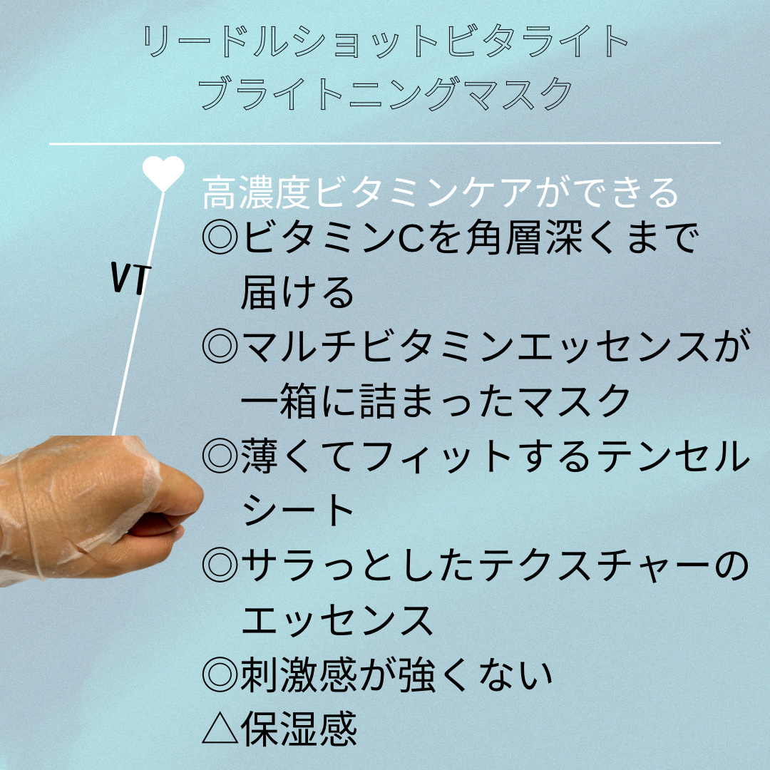 リードルショットビタライトブライトニングマスク/VT/シートマスク・パックを使ったクチコミ（2枚目）