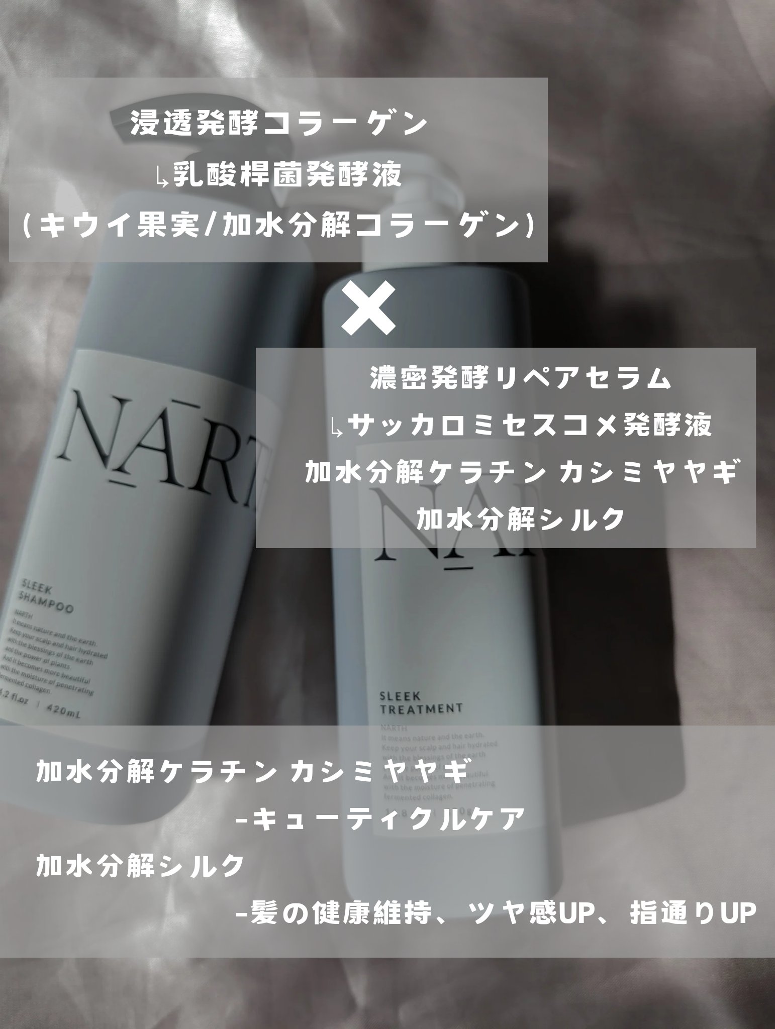 スリーク&リラックスシャンプー／トリートメント シャンプー本体420ml/NARTH/市販シャンプーを使ったクチコミ（3枚目）