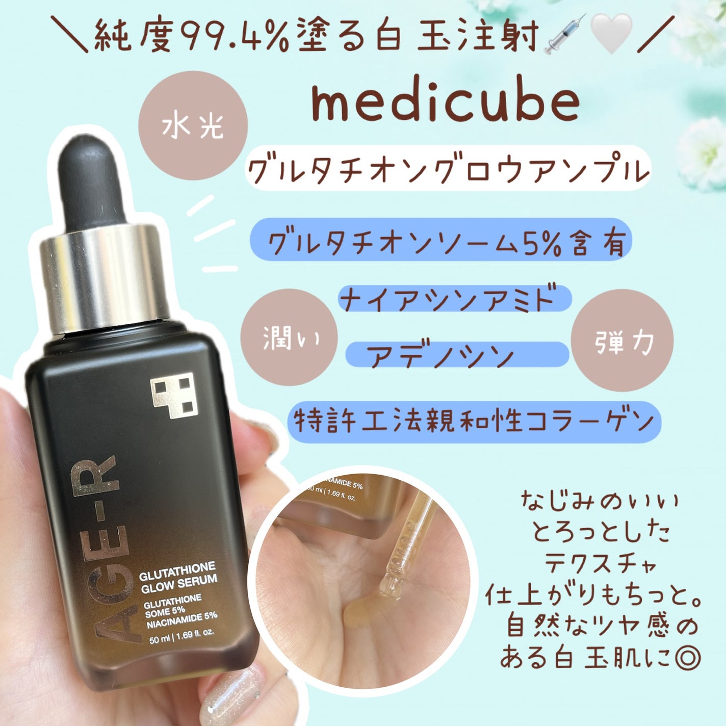 グルタチオングロウアンプル/MEDICUBE/美容液を使ったクチコミ(1枚目)