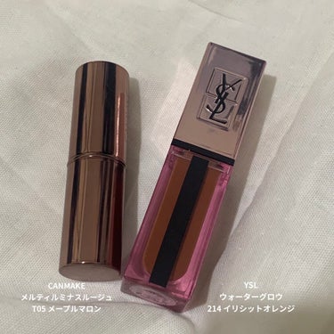 ルージュ ピュールクチュール ヴェルニ ウォーターグロウ No.214 イリシット オレンジ/YVES SAINT LAURENT BEAUTE/口紅を使ったクチコミ（2枚目）