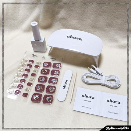 セミキュアジェルネイル(ペディキュア)/ohora/ネイルシールを使ったクチコミ(3枚目)