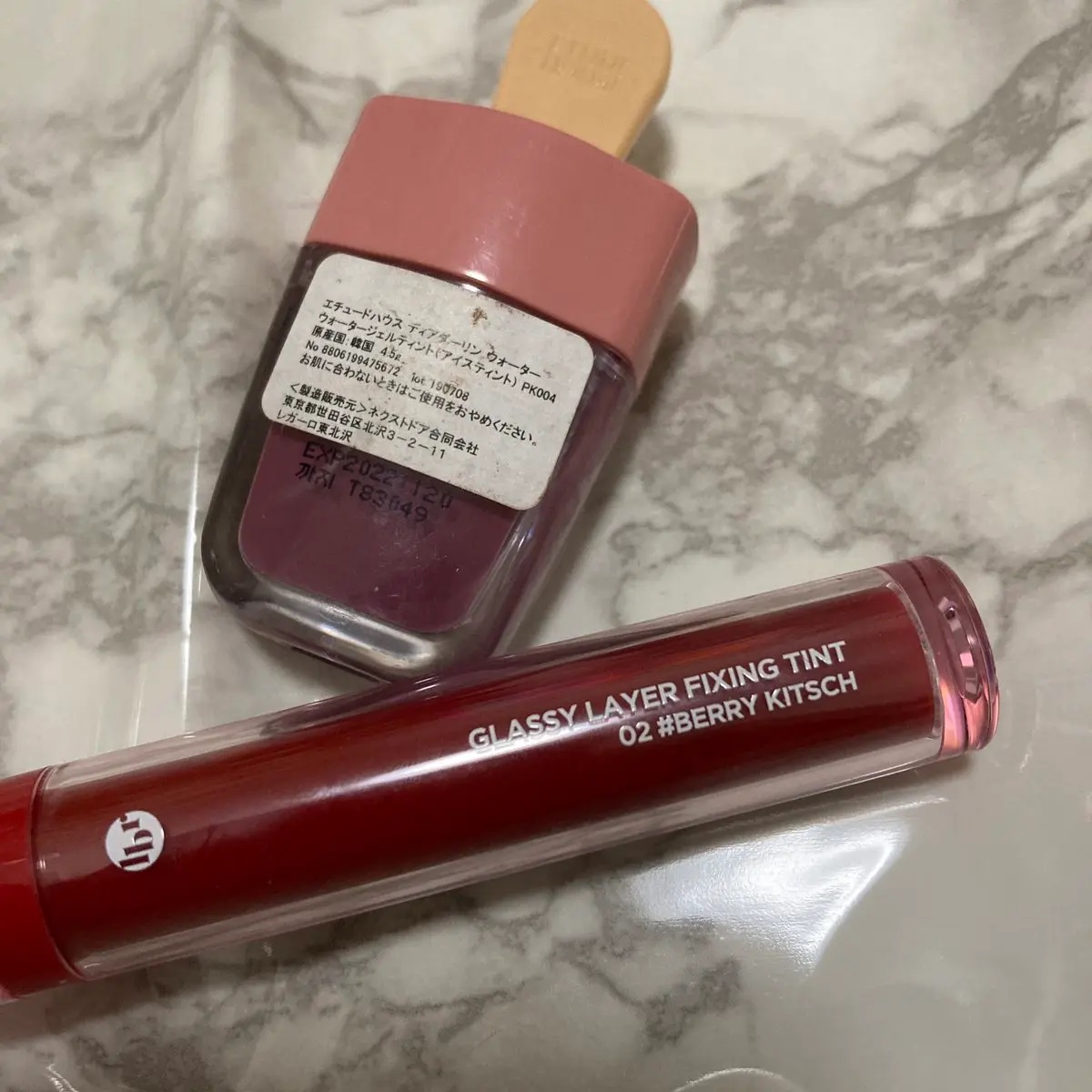 Glassy Layer Fixing Tint 02 #Berry Kitsch/lilybyred/口紅を使ったクチコミ（2枚目）