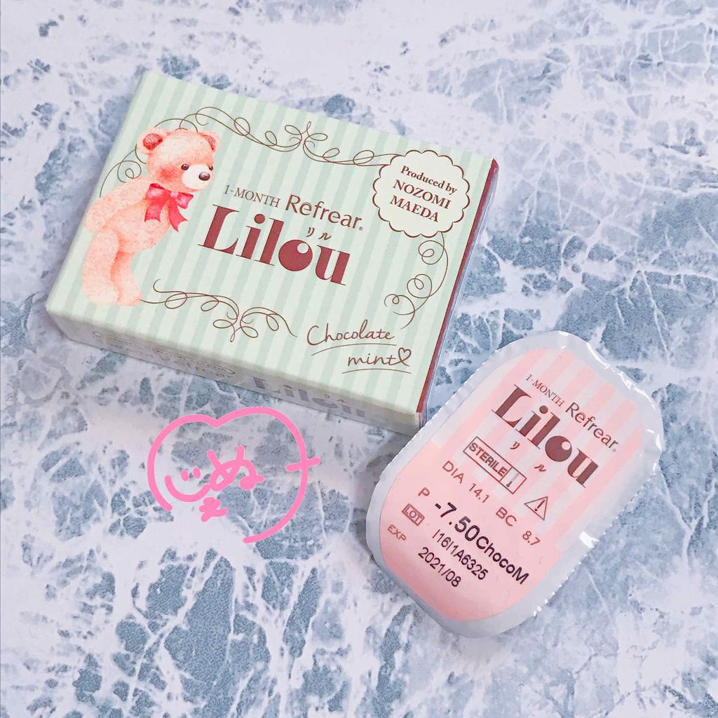 

初のおすすめカラコンの投稿です✨

前田希美ちゃんプロデュースのLilouのチョコレートミントのカラー

ラテミルクティーというカラーが1番人気らしいのですが、私はチョコレートミントもお気に入りです！

自然に、ちょっと色素薄め系の瞳に