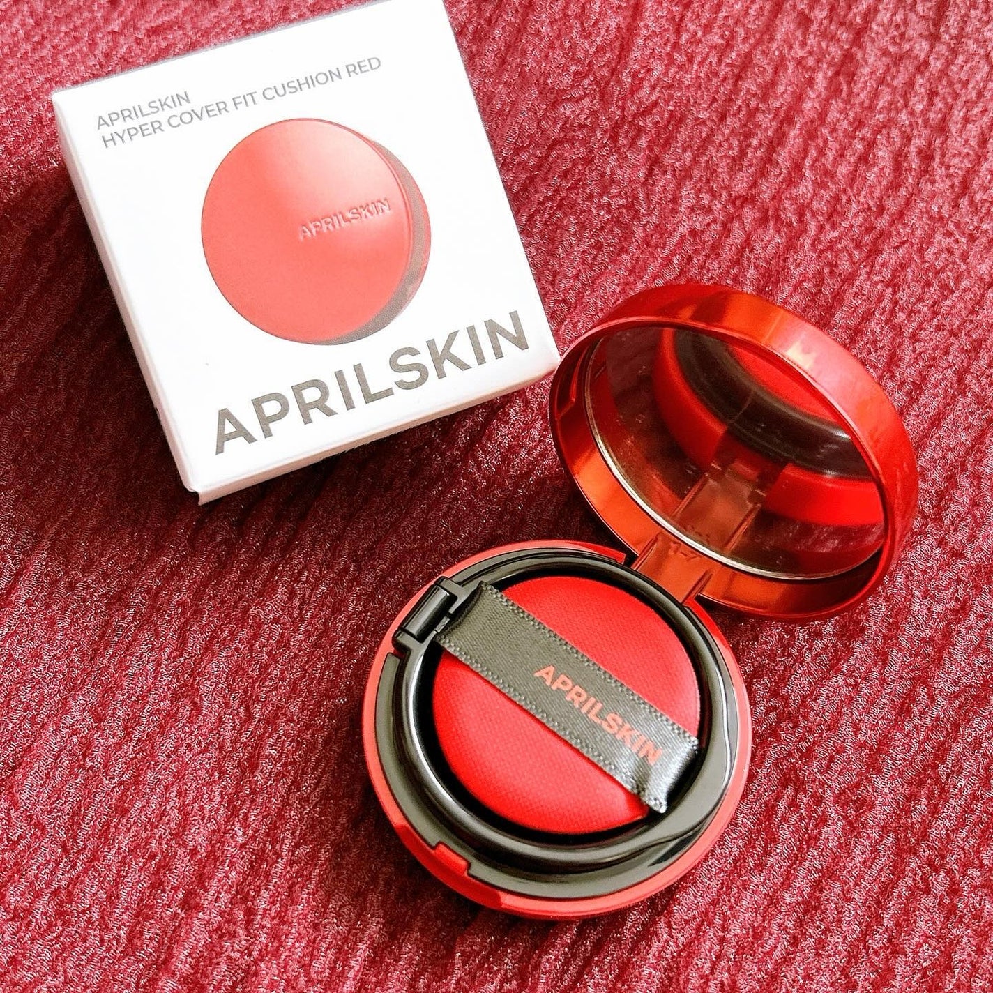 ハイパーカバーフィットクッション red/APRILSKIN/クッションファンデーションを使ったクチコミ(1枚目)