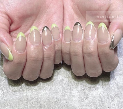 mauloa_nail on LIPS 「・ピスタチオ💚いつもありがとうございます😆✨・ネイルやり方動画..」(1枚目)