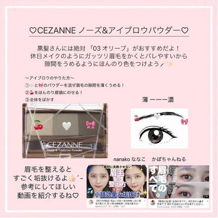 ノーズ&アイブロウパウダー/CEZANNE/パウダーアイブロウを使ったクチコミ(3枚目)