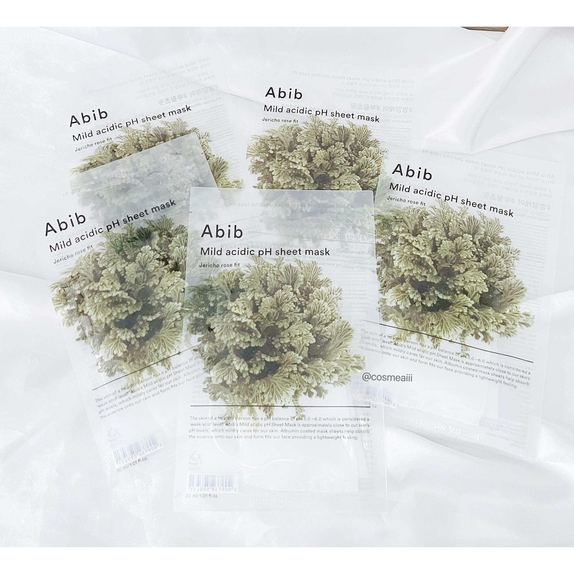 Abib  弱酸性PHシートマスク 復活草フィットのクチコミ「今日紹介するのは
Abibの弱酸性PHシートマスク 復活草フィット 10枚入り

Qoo10メ.....」（2枚目）