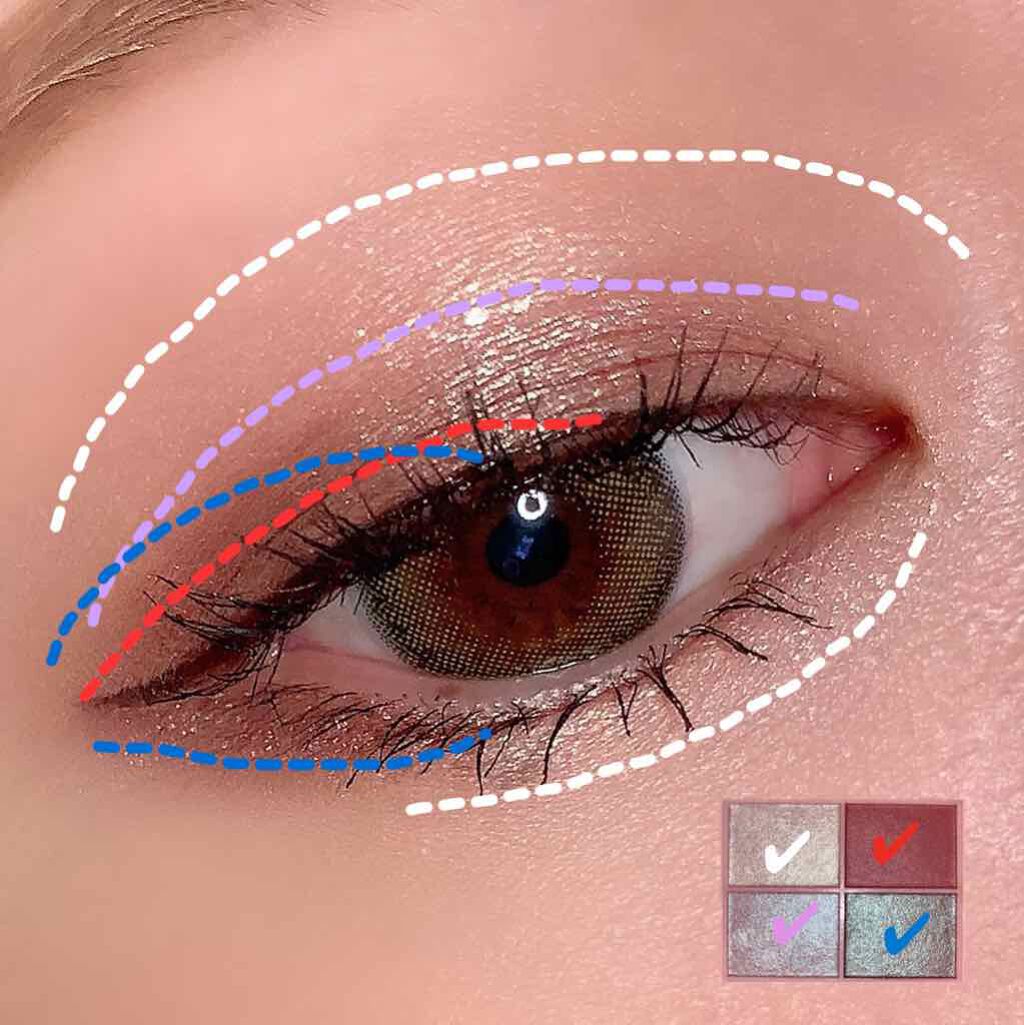 イロアソビ 4色アイパレット/iroasobi/アイシャドウパレットを使ったクチコミ(2枚目)