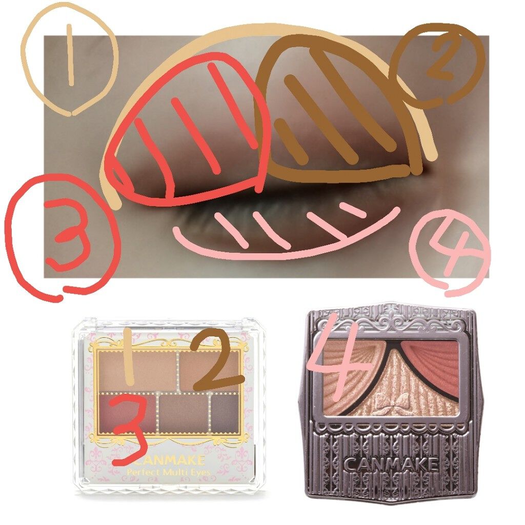 ジューシーピュアアイズ/キャンメイク/アイシャドウパレットを使ったクチコミ（2枚目）