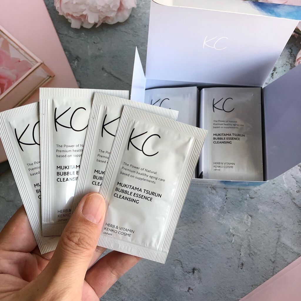 KC むきタマつるん 発泡美容液クレンジング/ハーブ健康本舗/クレンジングジェルを使ったクチコミ（3枚目）