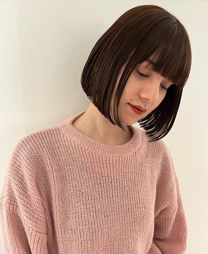 HARUNA on LIPS 「.お客様スタイル✨.ぱっつんとボブ💕💕.扱いやすいようにうちに..」(5枚目)