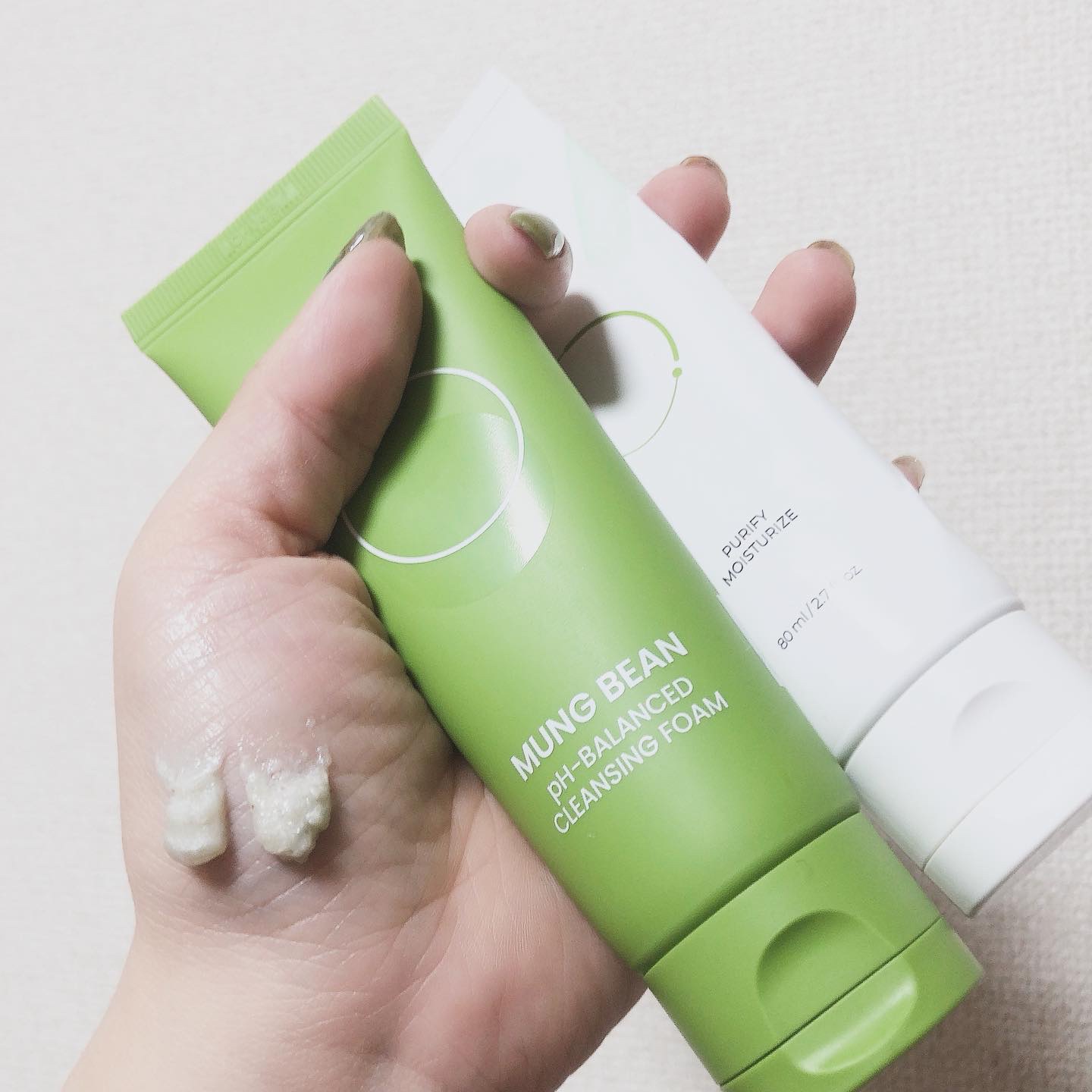 beplain 緑豆弱酸性クレンジングのクチコミ「本日の#使い切りスキンケア
#鬼リピスキンケア

#ビープレイン 
#beplain 
#緑豆.....」（3枚目）