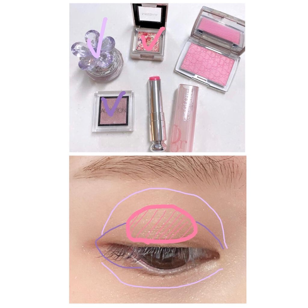 グリッタープリズム シャドウ/MISSHA/グリッターを使ったクチコミ（3枚目）