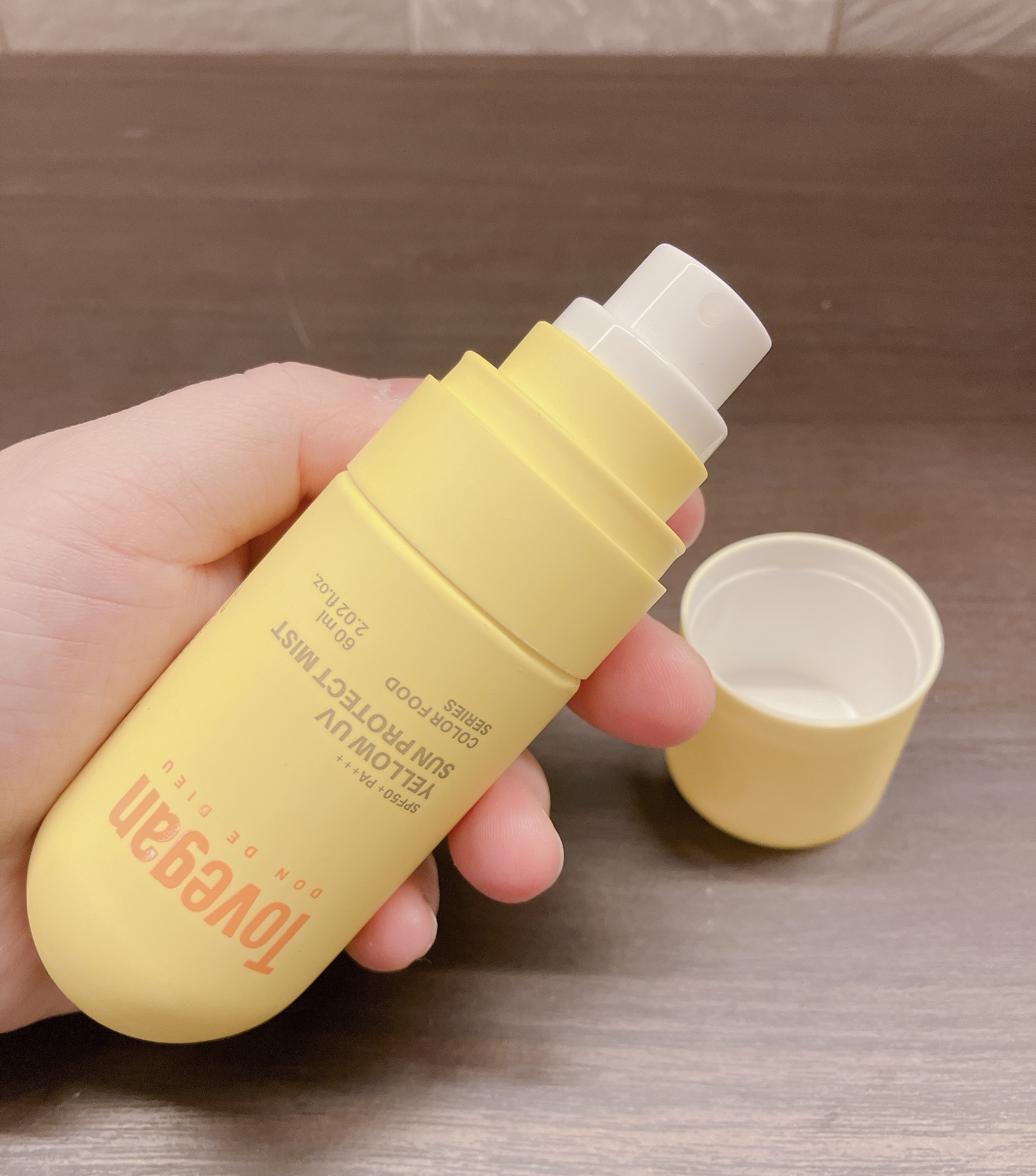 カラーフードシリーズ イエローUVサンプロテクトミスト SPF50+ PA+++/Tovegan/日焼け止めミスト・スプレーを使ったクチコミ（1枚目）