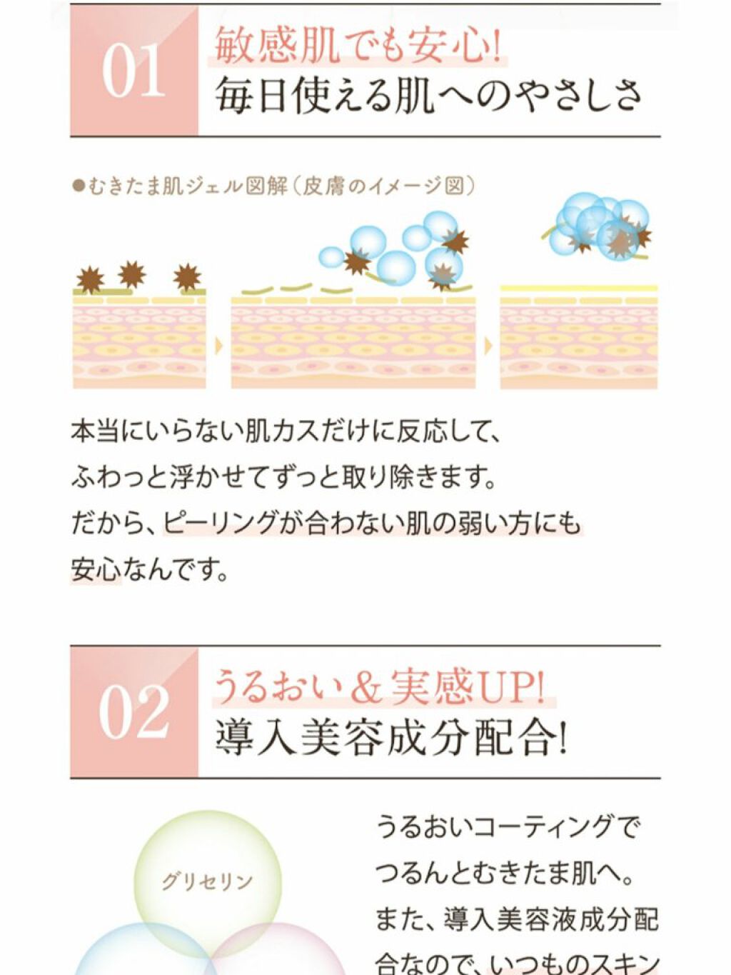 yawari/むきたま肌ジェル/ピーリングを使ったクチコミ(4枚目)