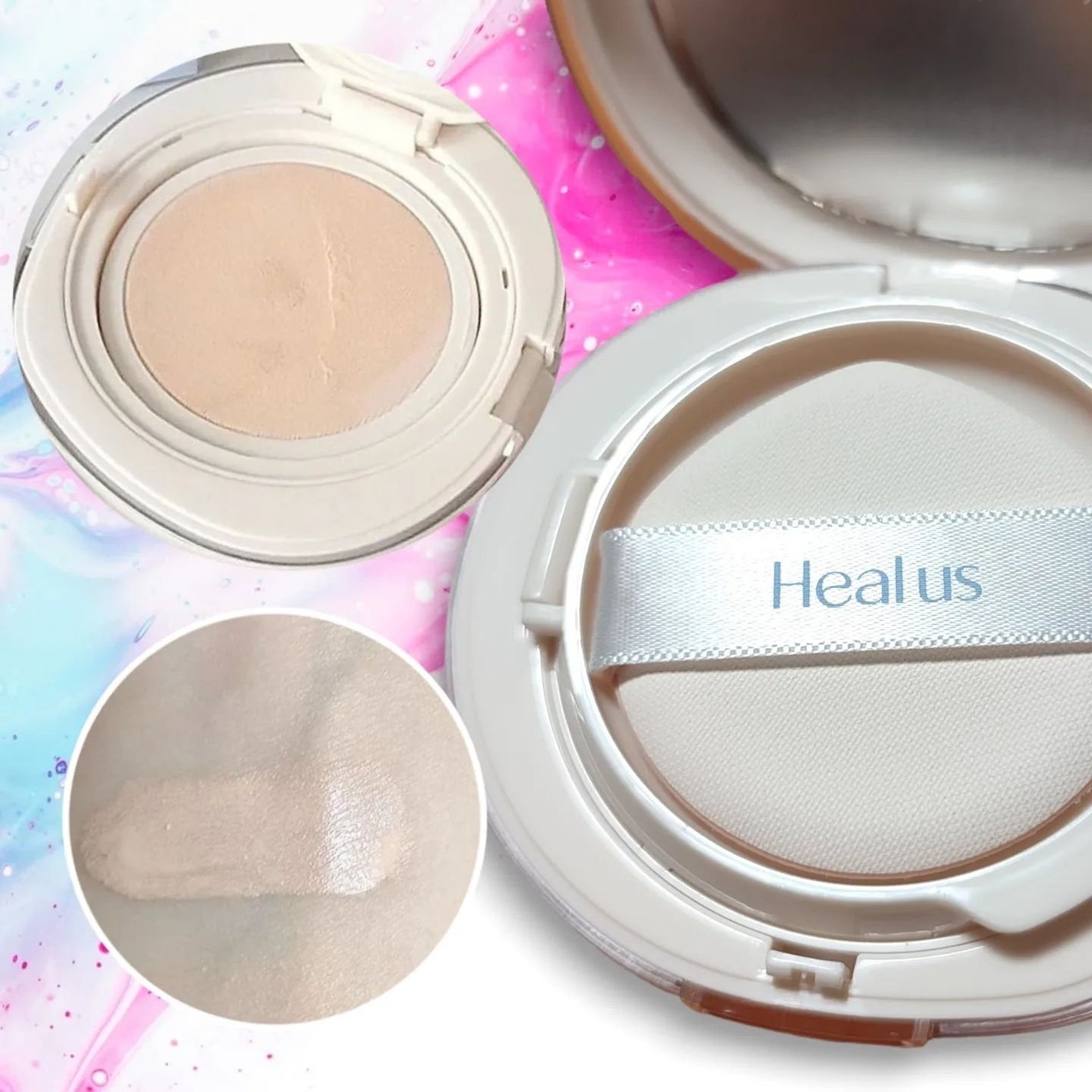 ブリージンググロークッション/Healus/クッションファンデーションを使ったクチコミ(3枚目)