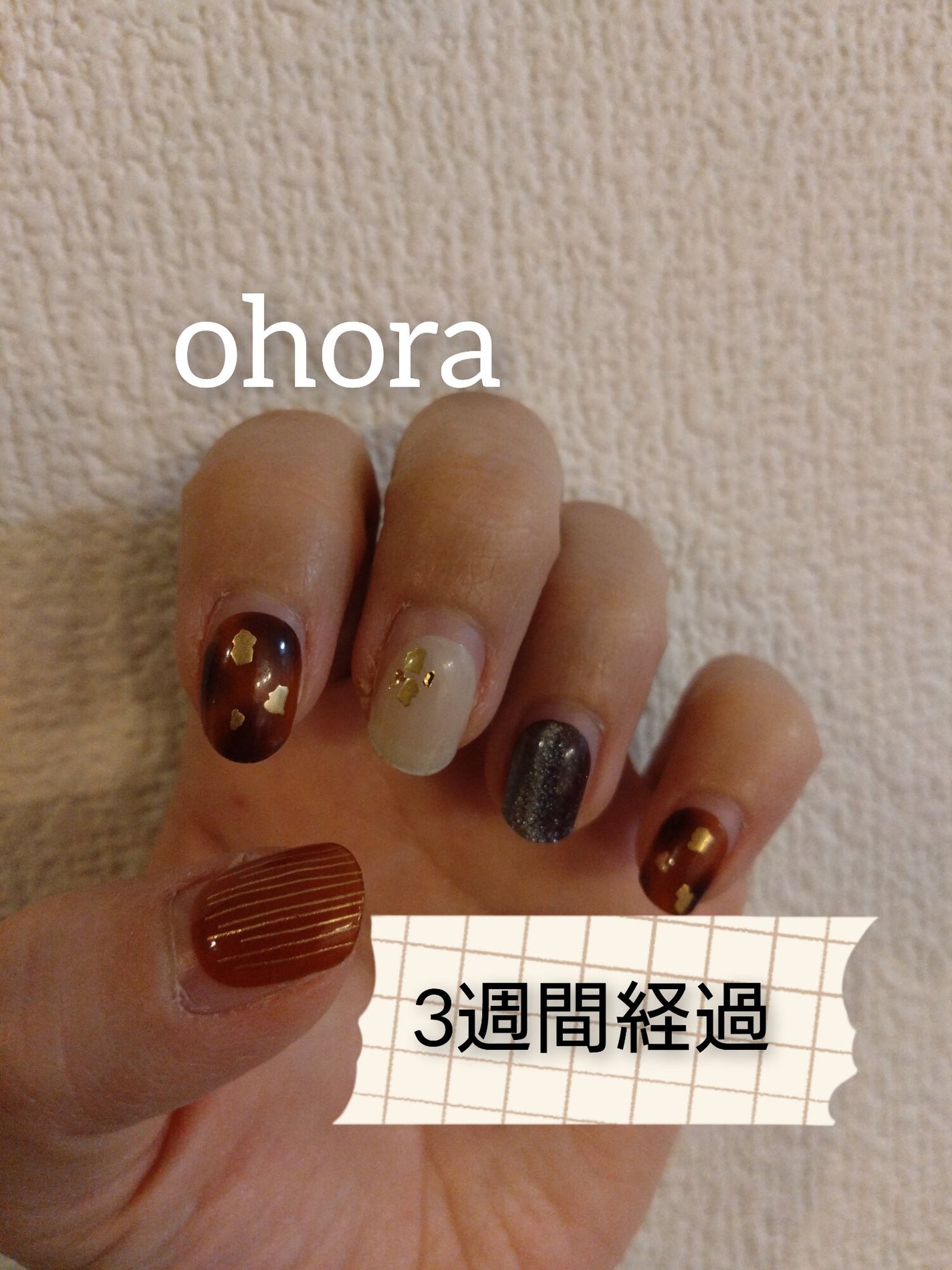 セミキュアジェルネイル(ハンド)/ohora/ネイルシールを使ったクチコミ(1枚目)