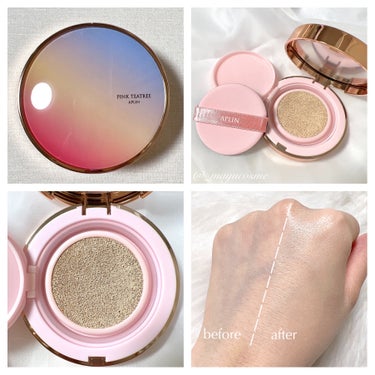 スキンケアのようなファンデーションで気になるポイントをカバー！
ーーーーーーーーーーーーーー
APLIN
PINK TEATREE
COVERUP GLOW CUSHION
SPF50+ PA++++
17N
ーーーーーーーーーーーーーー

ティーツリーとシカ成分が配合されているので肌に負担をかけにくく、整えながらメイクができます♡

保湿力、ツヤ感がたっぷりで美容液を塗っているかのようなしっとり感！

肌のコンディションがあんまりよくない日に撮ったので変化が分かりやすいかも！笑

フローラルパウダリーの香りがふんわり。
韓国コスメらしい香りな印象。

色味は若干イエローベージュ。
黄色みが強すぎると私の肌には合わないのですがあまり気にならなかったのでよかった🙆‍♀️

赤みやクマがカバー、シミも薄く肌色が均一に。
ツヤッツヤな仕上がりでした。

カバー力があるファンデーションが欲しい
肌に優しいファンデーションを探している
ツヤ肌に仕上げたい
そんな方におすすめのクッションファンデーションです♡🌿

======================

  𓈒𓏸 presented by ｟ APLIN ｠  

======================

#APLIN #アプリン #ティーツリー #CICA #敏感肌 #乾燥肌 #マユコスメ_ベース #マユコスメ_ファンデ #マユコスメ_ファンデーション
の画像 その1