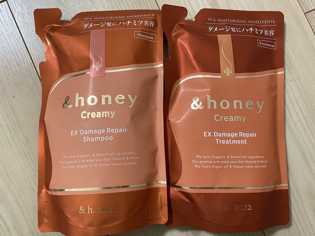 Creamy EXダメージリペアシャンプー1.0/ヘアトリートメント2.0/&honey/市販シャンプーを使ったクチコミ（1枚目）