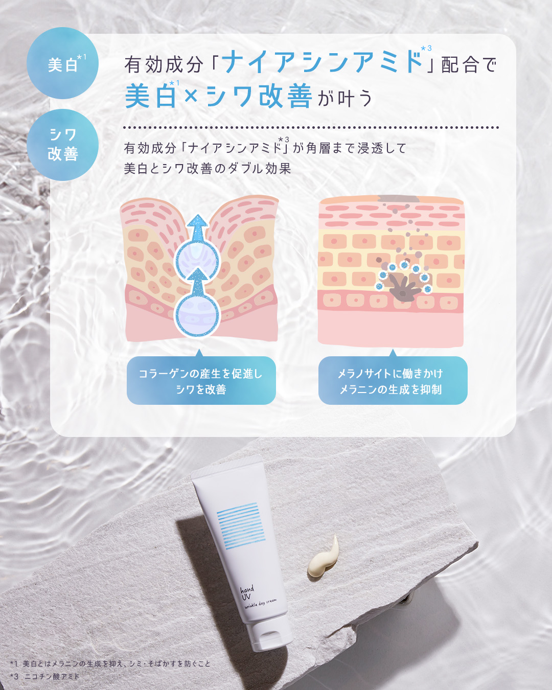 ハンド UV リンクルデイクリーム W/ナリスアップ/ハンドクリームを使ったクチコミ（2枚目）