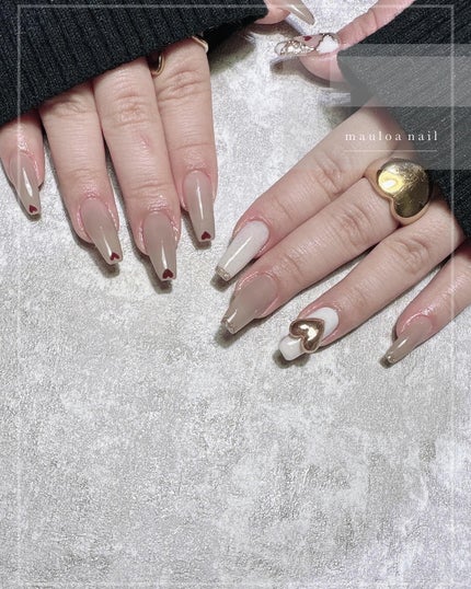 mauloa_nail on LIPS 「・ ハートとタイル柄😋🩷いつもありがとうございます✨・・・ネイ..」(1枚目)